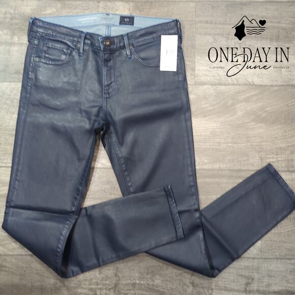 Adriano Goldschmied The Legging Ankle Super Skinny Faux Leather Jeans Size 27 (4 - Picture 1 of 6